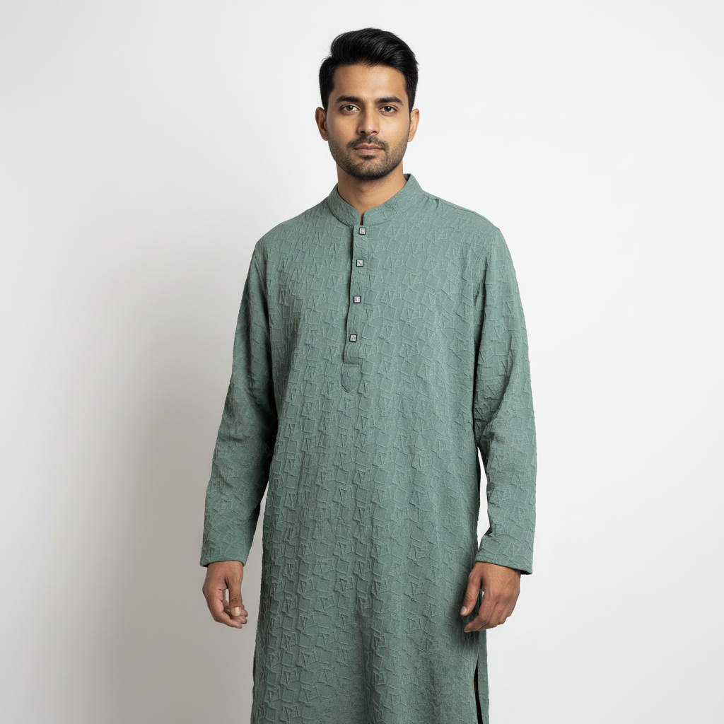 Verdant Crown Punjabi – Popcorn Elegance